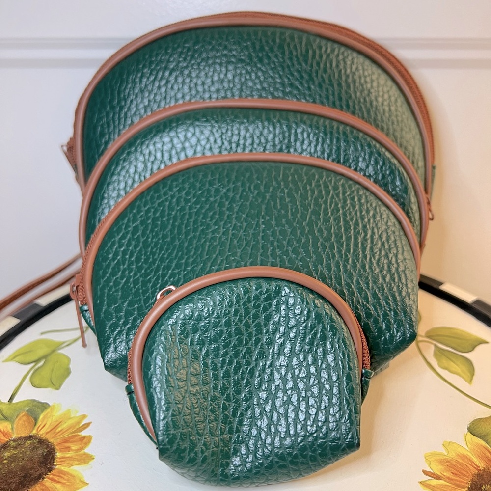 Green & Brown Makeup Bags Set of 4